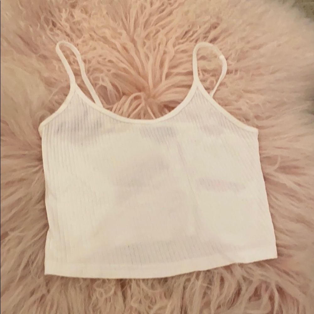 topshop white ribbed tank